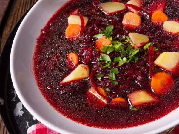 Polish borscht with potatoes