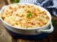 Pasta-leek-sausage-bake-in-baking-tin
