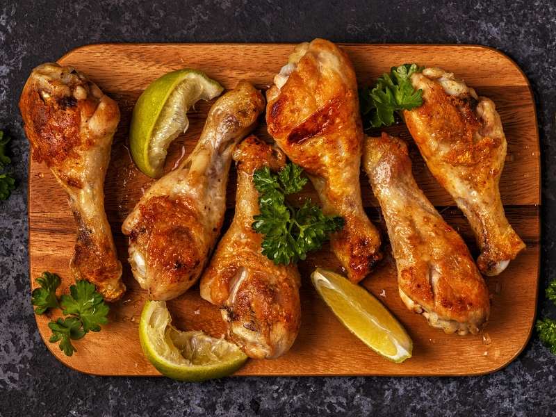 BBQ chicken drumsticks board