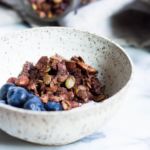 Chocolate granola blueberries