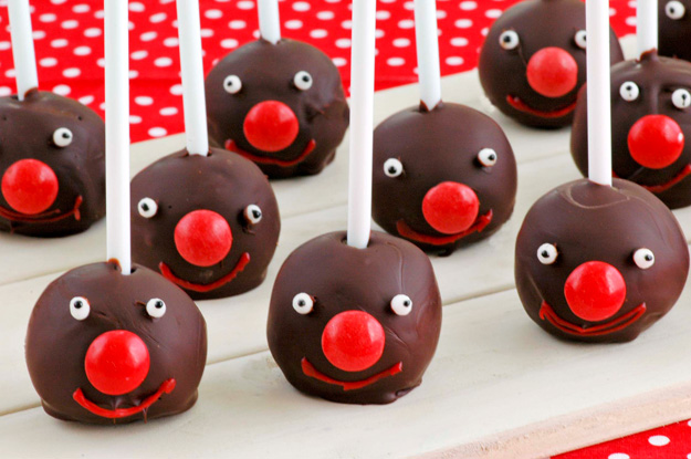 Red Nose Day cake pops 1