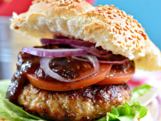 Turkey-burger-and-Monkeygland-Sauce