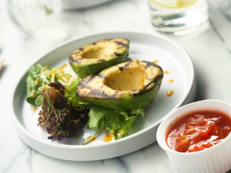 Grilled Avocado with Tomato Salsa